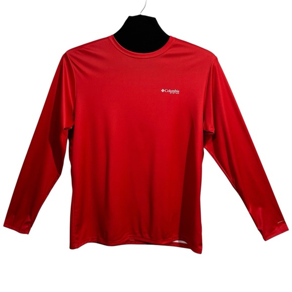 Columbia Men's Long Sleeve Shirt Size L Red Sun Protection Moisture-wicking - Picture 8 of 9